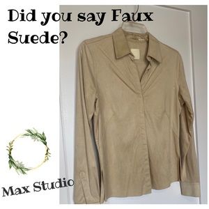 Max Studio Faux Suede Top